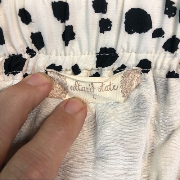 Altar’d state Women’s Skirt Pleated Lined Wide Band Front Tie Spotted - Picture 5 of 11